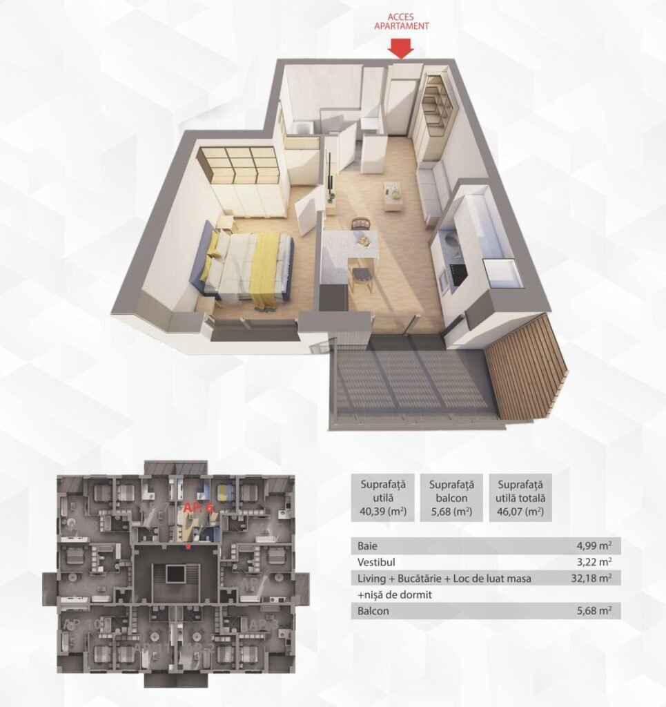 De vânzare Apartamente in R39 by ARED – direct de la dezvoltator, fără agenție! în zona UTA 2 camere 1 dormitor Arad 5
