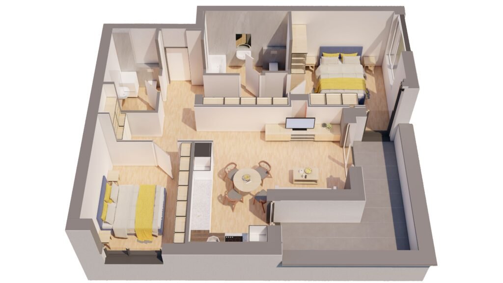 De vânzare Penthouse NOU 3 camere – ARED LANGA AFI – direct de la dezvoltator în zona UTA 3 camere 2 dormitoare Arad 1