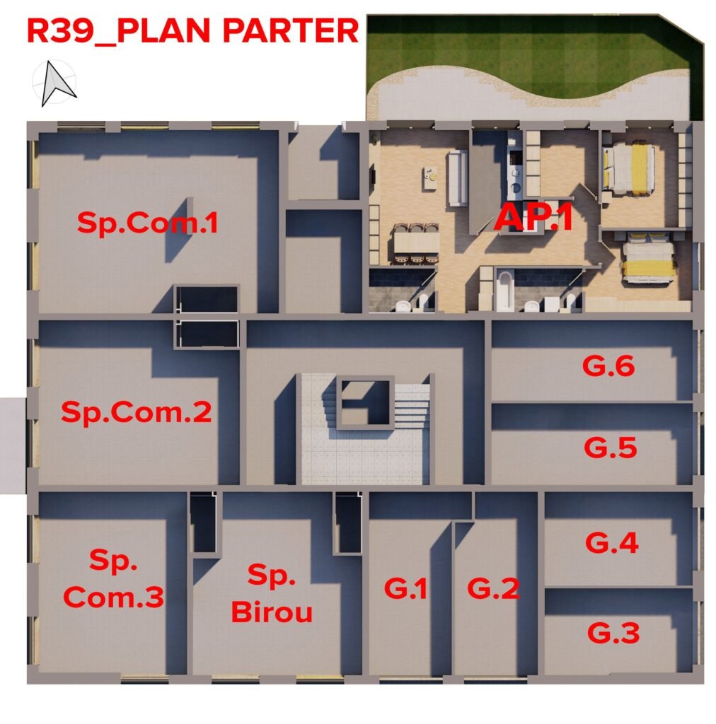 De vânzare SINGURUL APARTAMENT CU GRADINA DIN NOUL BLOC R39, ARED RED 9 în zona UTA 3 camere 2 dormitoare Arad 8