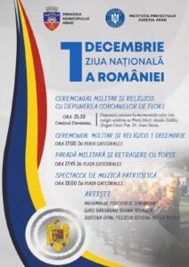 Ziua Națională a României, sărbătorită la Arad – Program 1 Decembrie 2025