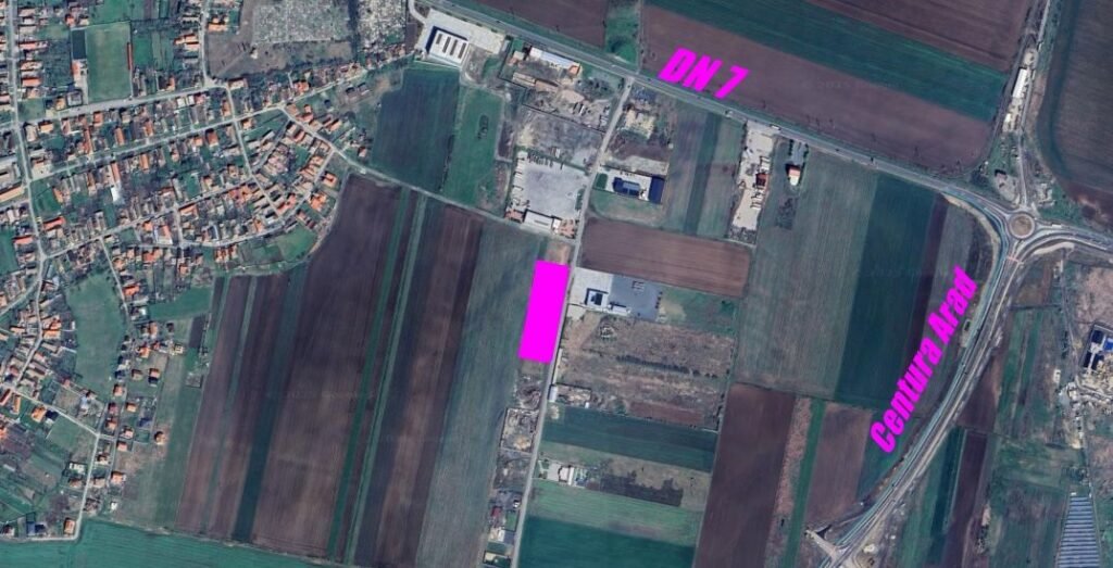 Teren cu acces DN7 și A1, ideal pentru dezvoltări industriale De vânzare Teren cu acces DN7 și A1, ideal pentru dezvoltări industriale în zona Est Arad 1